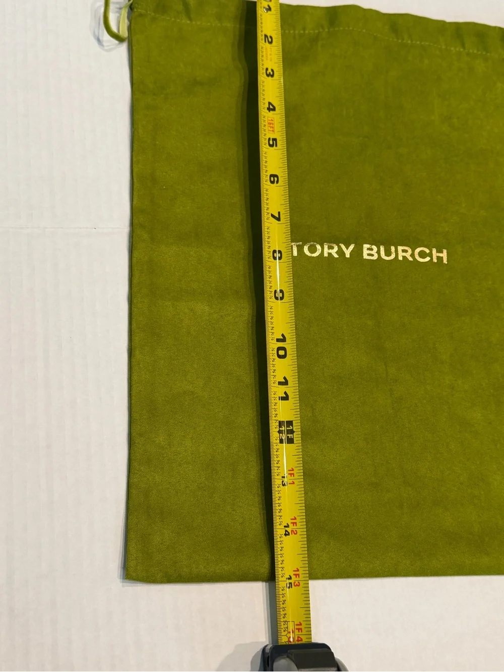 Tory Burch Olive Green Drawstring Dust Bag 12x15 Shoes/Purse